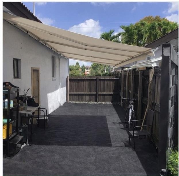 Completed retractable patio awning