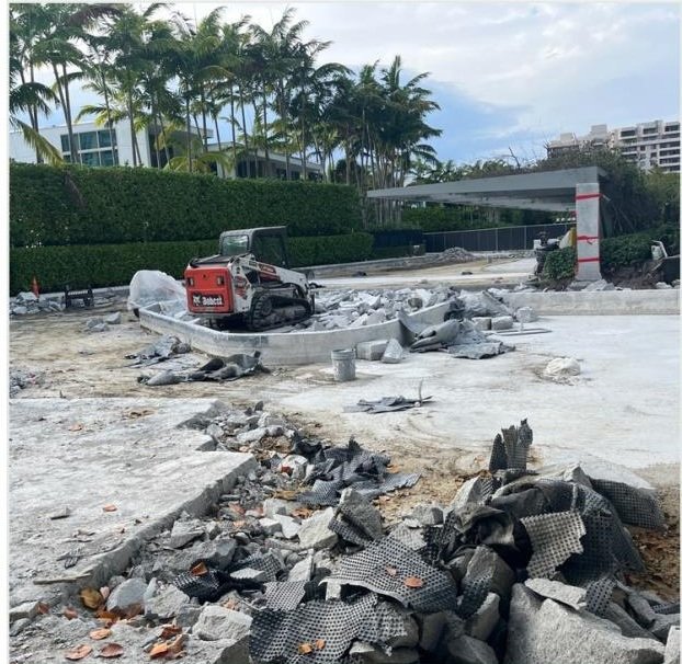 Clearing broken concrete from a jobsite