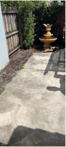 Patio slab before work
